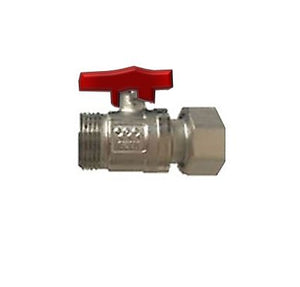 1" Ball valve with captive nut for use with multi-layer  20/25mm  Euro-cone or 1" swivel (Red)