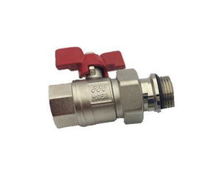 1" BSP Straight union valve (Red)