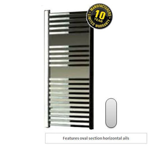 Radium 600w x 1500h towel rail with flattened horizontal rails