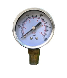 10 Bar Pressure Gauge 50mm bottom entry