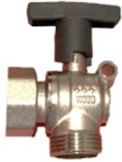 1" Angle Ball valve with captive nut for use with Multi-layer using 20 or 25mm Euro-cone or 1" swivel union (Blue)