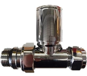Straight Chrome Towel rail Valve 15mm