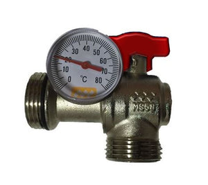 1"  Manifold valve Angle with gauge for Multi-layer 20/25mm Euro cone or 1" swivel union (Red)