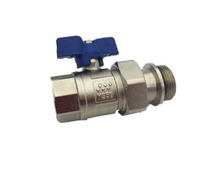 1" BSP Straight union valve (Blue)