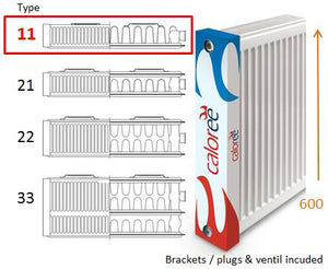 600 600 11 Single Panel Single convector (6 Port RH) 545 W @ 75/65