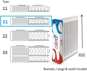 400 600 21 Double Panel Single Convector (6 Port) 592 W @ 75/65