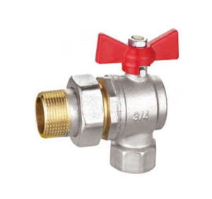 1" BSP Angle union ball valve (Red lever)