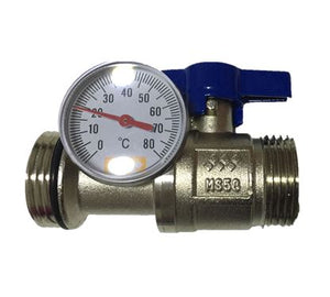 1" Straight Manifold valve for Multi-layer using Eurocone 20 or 25mm  or 1" swivel union (Blue)