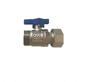 1" Ball valve with captive nut for use with multi-layer  20/25mm  Euro-cone or 1" swivel (Blue)